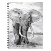 afrikanischer Elefant, der im Bleistiftentwurf Notizblock (Vorderseite)