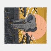 Afrikanischer Elefant Fleecedecke (Vorderseite (Horizontal))