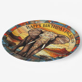 Afrikanischer Elefant Geburtstag Pappteller (Schrägansicht)
