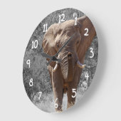 Afrikanischer Elefant Große Wanduhr (Winkel)