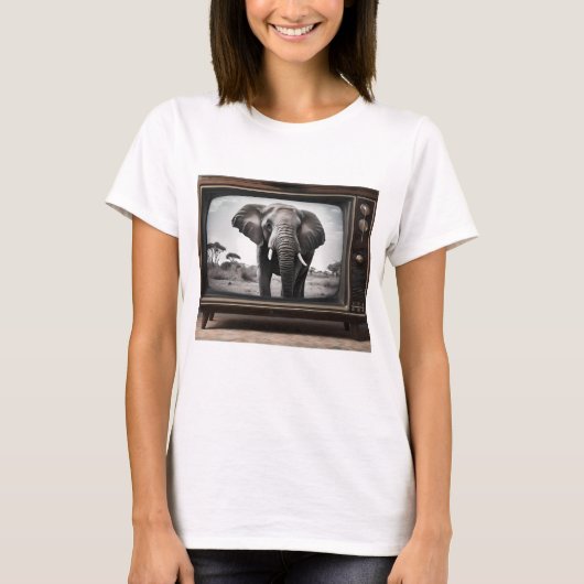 afrikanischer Elefant im analogen Fernsehen, T-Shirt (Vorderseite)