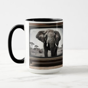 afrikanischer Elefant im analogen Fernsehen, Tasse
