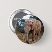 Afrikanischer Elefant im Busch Button (Vorne & Hinten)