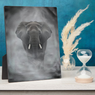 Afrikanischer Elefant im nebligen Dunst Serene Imp Fotoplatte