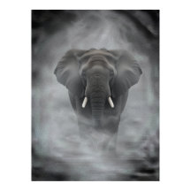 Afrikanischer Elefant im nebligen Dunst Serene Imp