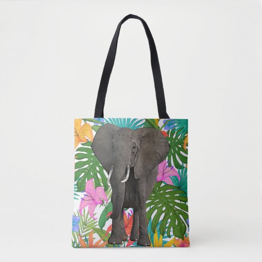 Afrikanischer Elefant Jungle Safari Tierwelt Kunst Tasche (Vorderseite)