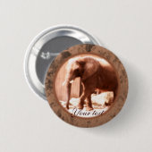 Afrikanischer Elefant-Knopf Button (Vorne & Hinten)