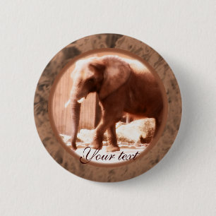 Afrikanischer Elefant-Knopf Button