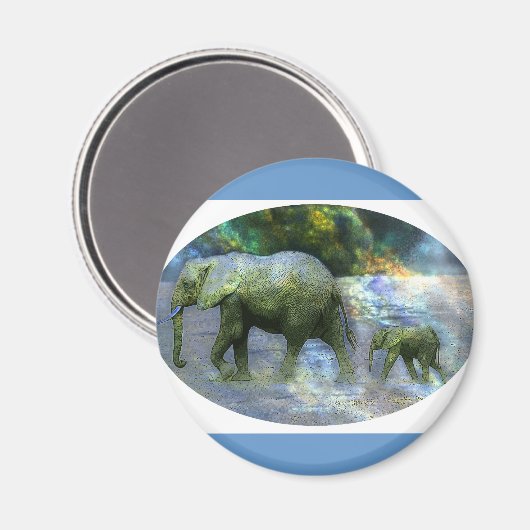 Afrikanischer Elefant Magnet (Vorderseite/Rückseite)