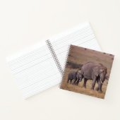 Afrikanischer Elefant mit Baby Notizblock (Innenseite)
