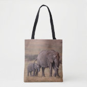 Afrikanischer Elefant mit Baby Tasche (Vorderseite)