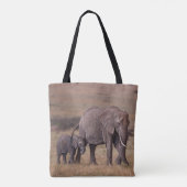Afrikanischer Elefant mit Baby Tasche (Rückseite)