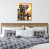 Afrikanischer Elefant mit ihrem Baby-Calf Leinwanddruck (Insitu (Schlafzimmer))
