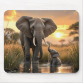 Afrikanischer Elefant mit ihrem Baby Mousepad (Vorne)