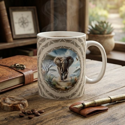 afrikanischer Elefant mit Muster Kaffeetasse