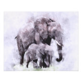 Afrikanischer Elefant mit Wasserfarbe Fotodruck (Vorne)