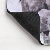 Afrikanischer Elefant mit Wasserfarbe Mousepad (Ecke)