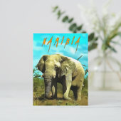 Afrikanischer Elefant, Namibia Postkarte (Stehend Vorderseite)