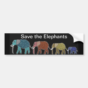 Afrikanischer Elefant-Neonweg Autoaufkleber