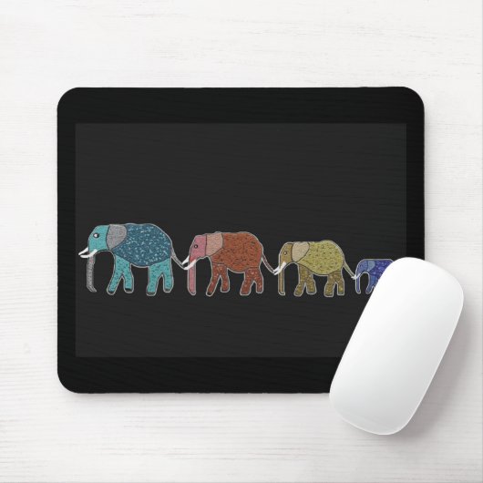 Afrikanischer Elefant-Neonweg Mousepad (Mit Mouse)