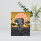 Afrikanischer Elefant RSVP Karte (Stehend Vorderseite)