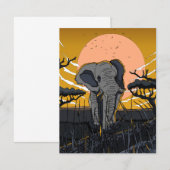 Afrikanischer Elefant RSVP Karte (Vorne/Hinten)