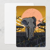 Afrikanischer Elefant Save The Date (Vorne/Hinten)