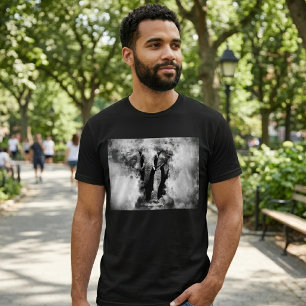 Afrikanischer Elefant Schwarz-Weiß-Aquarell T-Shirt