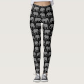 Afrikanischer Elefant-Silhouette-Muster Leggings (Vorderseite)