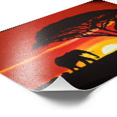 Afrikanischer Elefant, Sonnenuntergang, Afrika, af Fotodruck (Ecke)