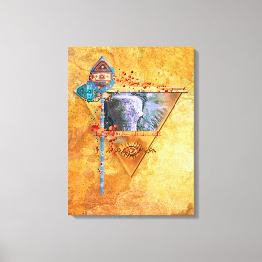 Afrikanischer Elefant "THE MIGHTY TRIBE" Leinwanddruck (Vorderseite)