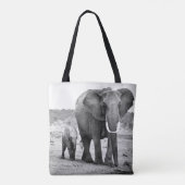 Afrikanischer Elefant u. Kälber | Kenia, Afrika Tasche (Rückseite)