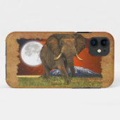 Afrikanischer Elefant und Mond II-Handy-Fall Case-Mate iPhone Hülle (Rückseite (Horizontal))