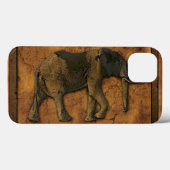afrikanischer Elefant und rustikaler Hintergrund Case-Mate iPhone Hülle (Rückseite (Horizontal))