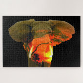 Afrikanischer Elefant und Serengeti Puzzle (Horizontal)