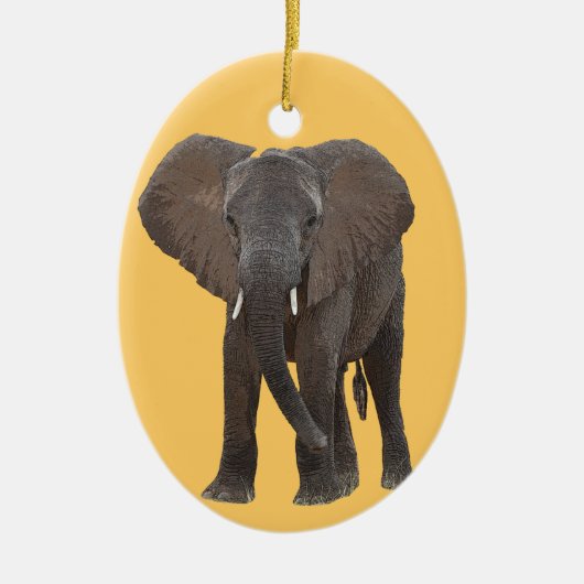 Afrikanischer Elefant-Verzierung Keramik Ornament (Vorne)