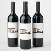 Afrikanischer Elefant Weinetikett (Flaschen)