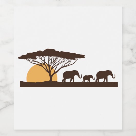 Afrikanischer Elefant Weinetikett (Einzelnes Label)