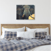 Afrikanischer Elefant Wrapped Canvas Leinwanddruck (Insitu (Schlafzimmer))