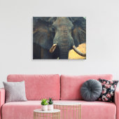 Afrikanischer Elefant Wrapped Canvas Leinwanddruck (Insitu (Wohnzimmer))