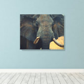 Afrikanischer Elefant Wrapped Canvas Leinwanddruck (Insitu (Holzboden))
