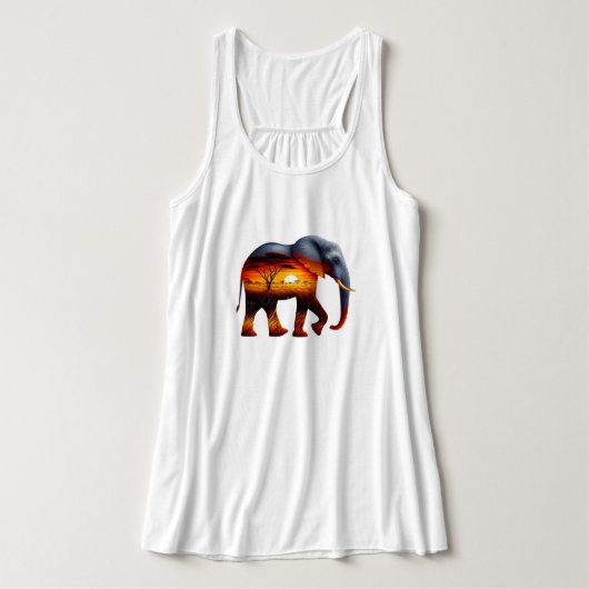 Afrikanischer Elefantenpfahl Tank Top (Design Vorderseite)