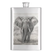 Afrikanischer Elefantenstift Zeichnend Flachmann (Vorderseite)