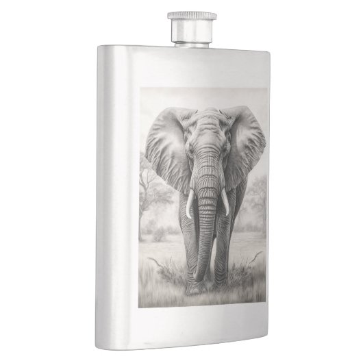 Afrikanischer Elefantenstift Zeichnend Flachmann (Rechts)