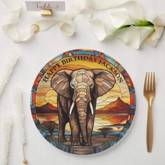 Afrikanischer Elephant Birthday Pappteller (Hochzeit)