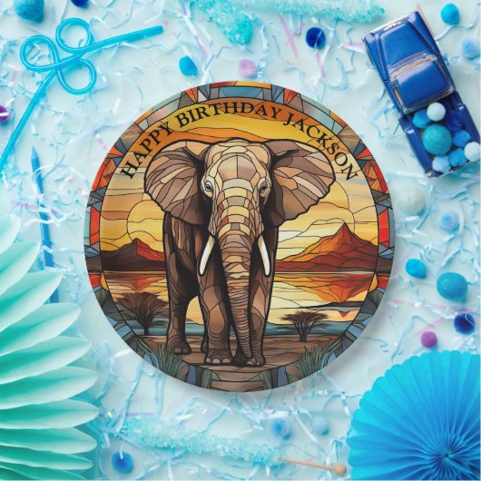 Afrikanischer Elephant Birthday Pappteller (Party)