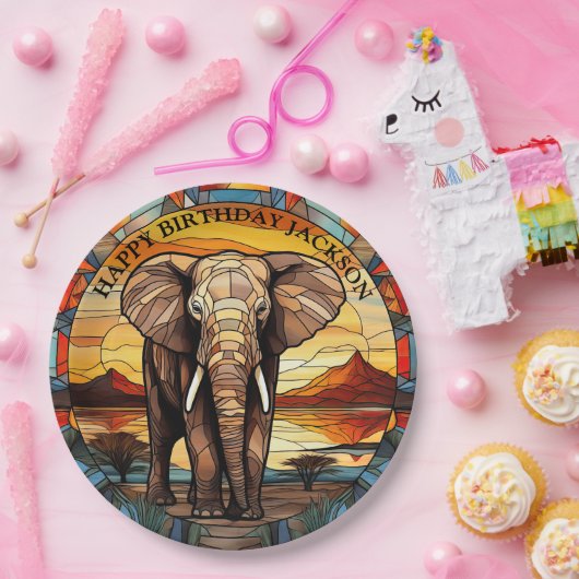 Afrikanischer Elephant Birthday Pappteller (Party)