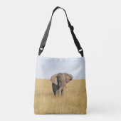 Afrikanischer Elephant Natural Setting Personalize Tragetaschen Mit Langen Trägern (Rückseite)