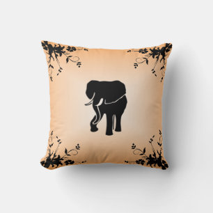 Afrikanischer Elephant Salmon Mojo Throw Kissen