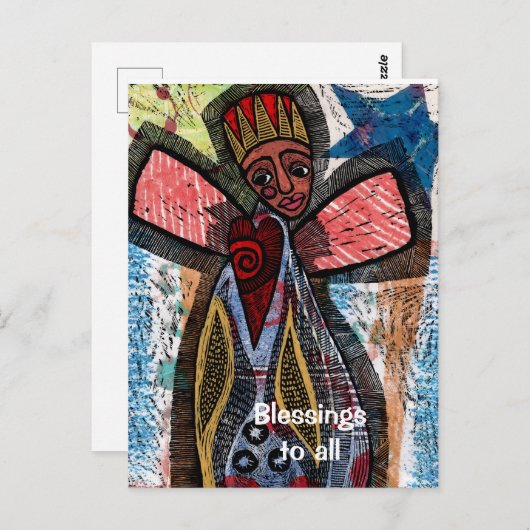 Afrikanischer Engel Postkarte (Vorne/Hinten)